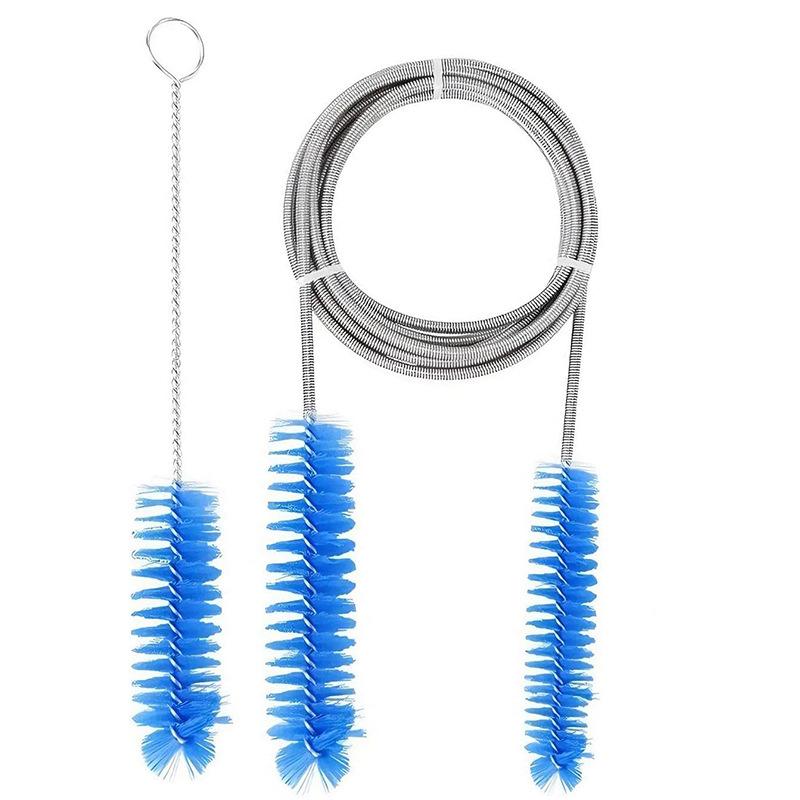 掃除ブラシ CPAP 管道 軟管 クリーニングブラシ U字型 スプリング ブラシ 毛 ナイロン製 2000mm ブルー..