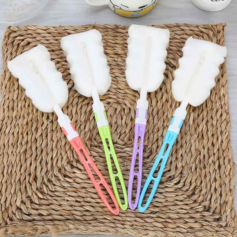カップ グラス クリーニングブラシ スポンジ 洗浄ブラシ 取り外し可能 長柄 水筒 ボトル(x2)