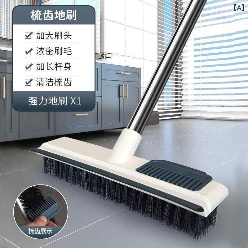 カーペット クリーニング ブラシ 長柄 硬め トイレ マット 浴室 ドアマット 掃除用具 ホワイト ブルー