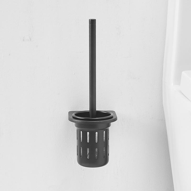 トイレブラシ レディース トイレブラシ立て セット アルミ合金製 衛生用品 清掃用品 掃除用具 ブラック