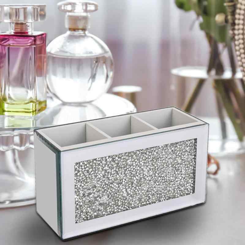 コスメ収納ボックス 3段 ガラス製 鏡面仕上げ ジュエリーボックス アクセサリーケース メイクブラシ収..