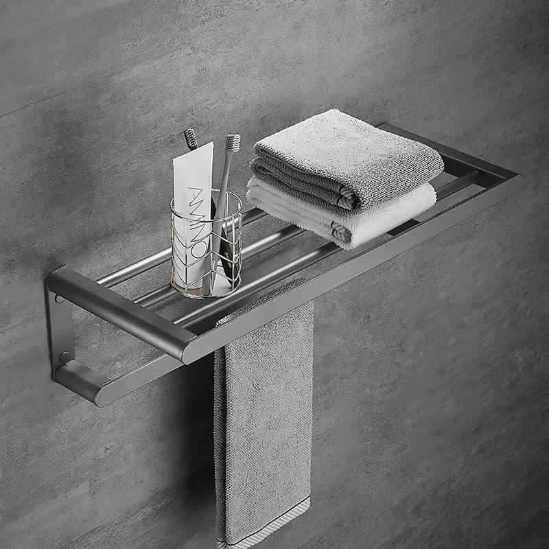 タオル掛け 浴室収納棚 衛生用品置き台 アルミ合金製 ダブル シングルタオルバー トイレブラシホルダー..