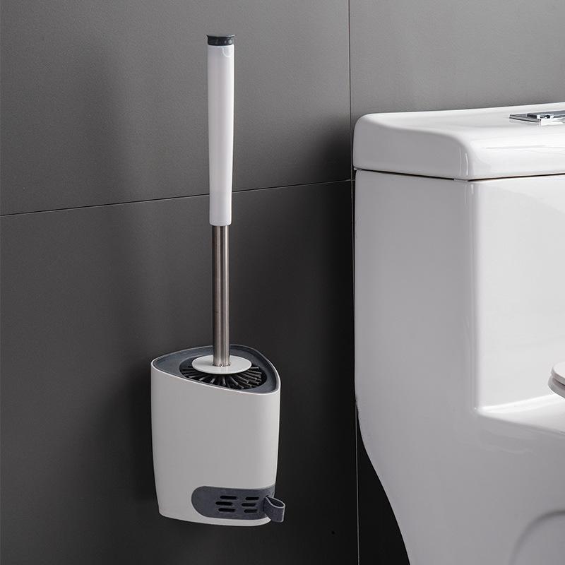 トイレブラシ レディース 壁掛け式 シリコン 掃除ブラシ セット 360度 隅々まで清掃可能 トイレ掃除用..