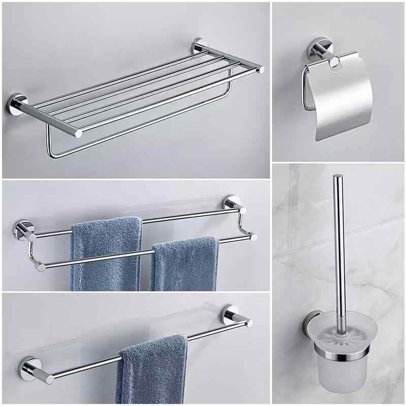タオル掛け ステンレス製 バスルーム用タオルハンガー タオルバー 壁掛け式 シングル ダブル 2段 コー..