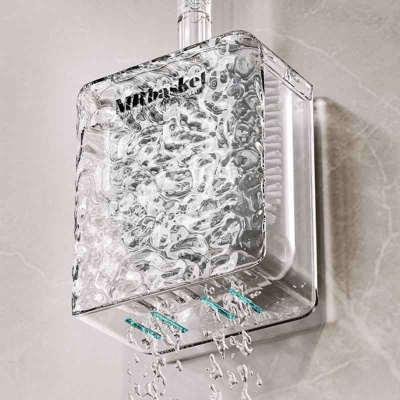 トイレブラシ 壁掛け 床置き両用 掃除ブラシ シリコン製 便器ブラシ 360度 ブラシ gray silver