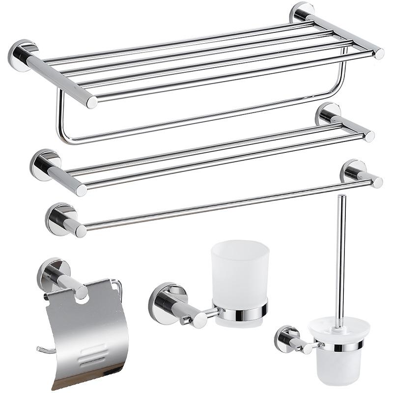 タオルラック 304ステンレス製 電気メッキ加工 浴室 壁掛け 棚付き タオルバー ペーパーホルダー フッ..