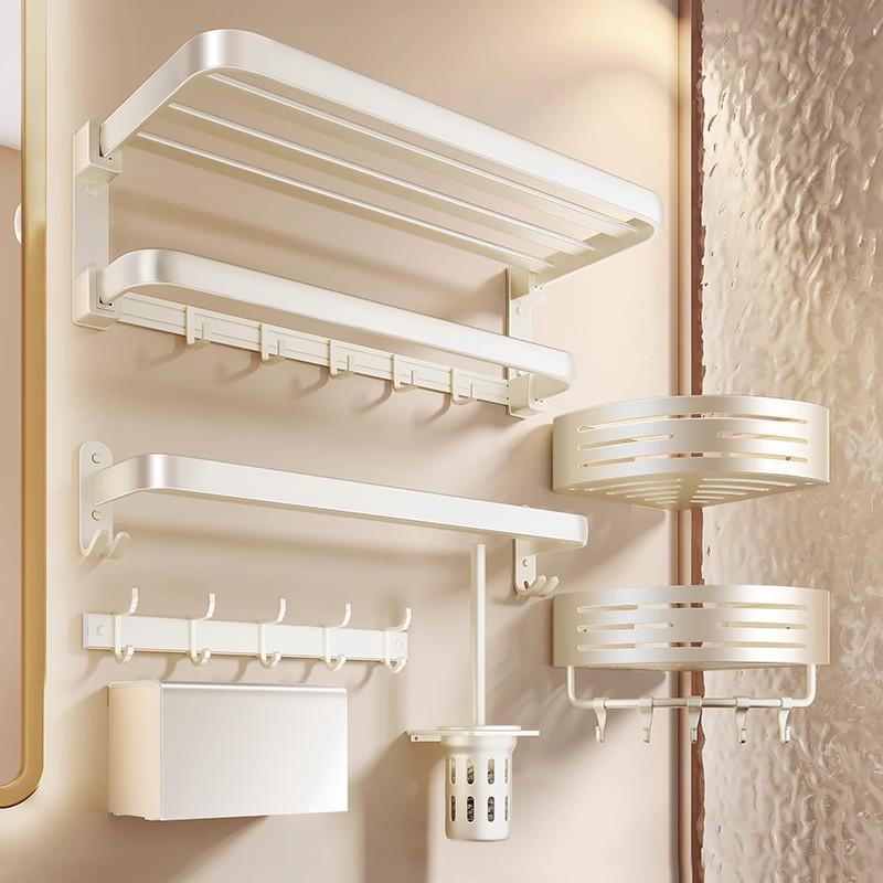 タオルラック バスルーム 洗面所 壁掛け 浴室収納 アルミ合金製 浴巾かけ タオルバー トイレットペーパ..