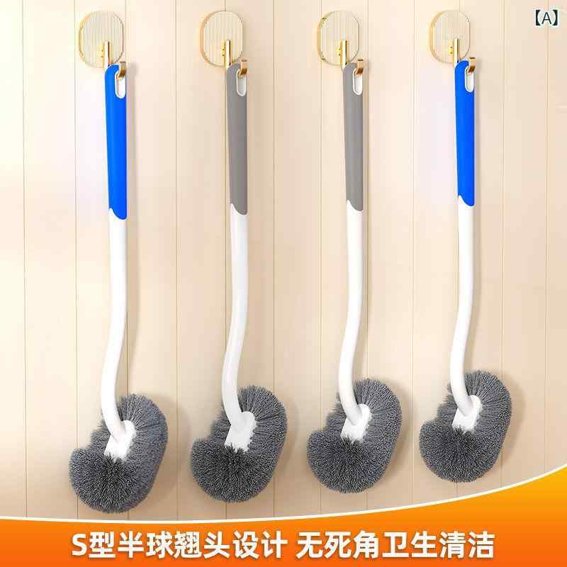 トイレブラシ 掃除ブラシ 便器ブラシ 汚れ落とし 溝掃除 隅々まで 届く 衛生 清潔 長柄 グレー ブルー