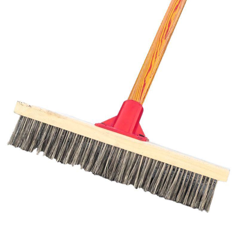 フロアブラシ ステンレス製 ハード毛 衛生ブラシ セメント床 タイル床 洗浄ブラシ 掃除ブラシ 30cm 深..