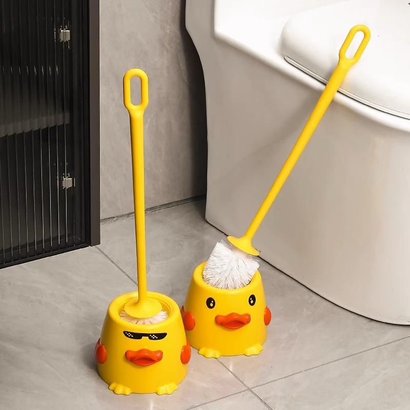 トイレブラシ セット かわいい アヒル モチーフ トイレブラシ スタンド付き 掃除 ブラシ 衛生的なトイ..