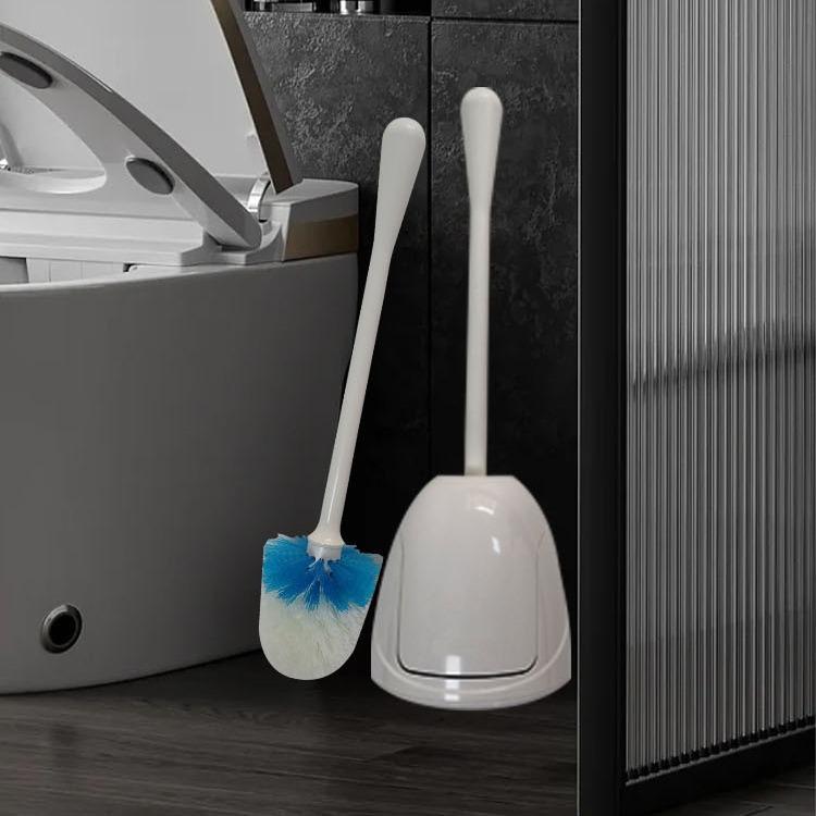 トイレブラシ 底付き 多機能 掃除用品 軟毛 ロングハンドル ブラシ 隅々まで掃除可能 ブルー系