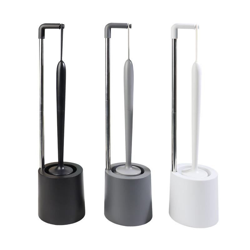 トイレブラシ セット 壁掛け式 トイレ掃除ブラシ силикон シリコン製 長柄 掃除用品 掃除グッズ ホワイ..