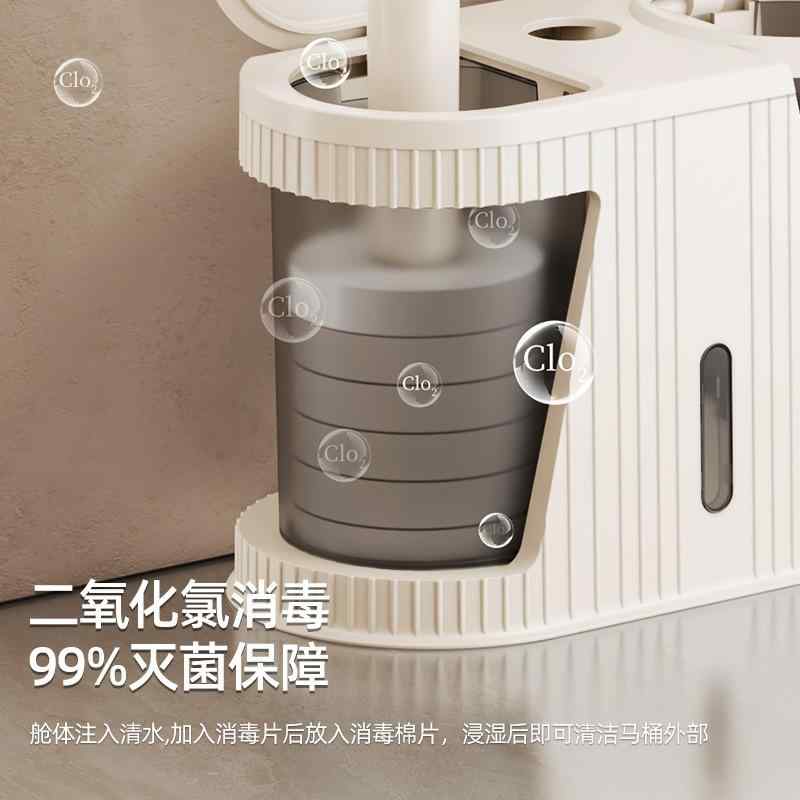 トイレブラシ 使い捨て トイレブラシ 防臭 吊り下げ式 トイレ掃除用品 ホワイト グレー(x2)