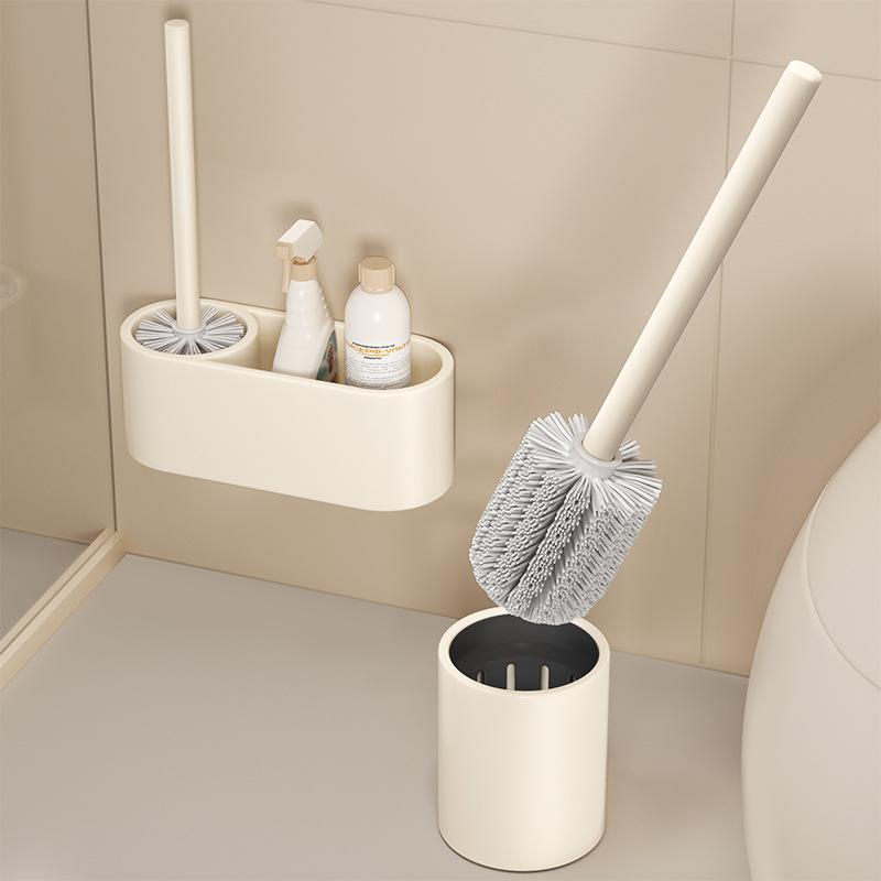 トイレブラシ 壁掛け式 シリコン トイレクリーナー 掃除用品 収納ケース付き 便器ブラシ 360度 植毛ブ..