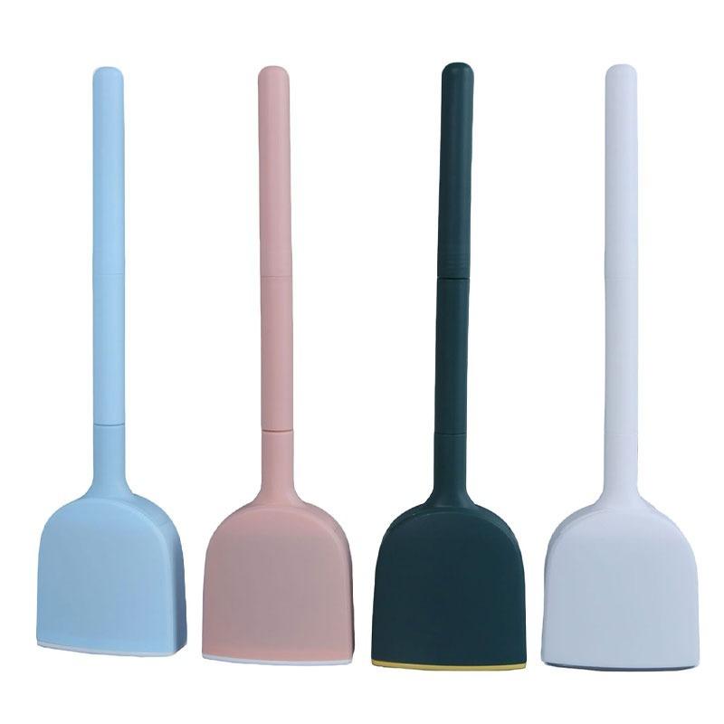 トイレブラシ 壁掛け式 シリコン トイレ清掃ブラシ 掃除ブラシ デッドスペース 隙間 汚れ落とし ピンク..