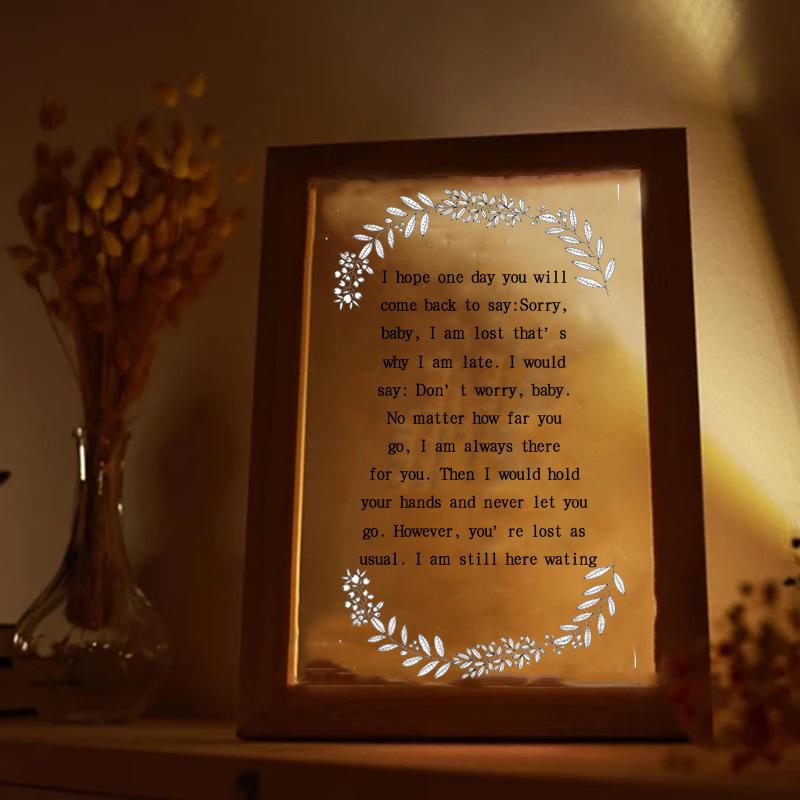 ナイトライト レディース ギフト 写真立て アルファベット 幾何学 立体 木製ベース LED 卓上ライト ベ..