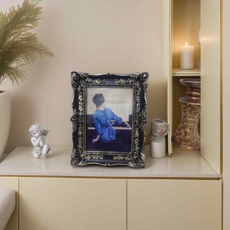 相框 フォトフレーム 写真立て 額縁 レトロ アンティーク調 彫刻 樹脂製 卓上 壁掛け兼用 リビング ベッドルーム 玄関 ギフト プレゼント