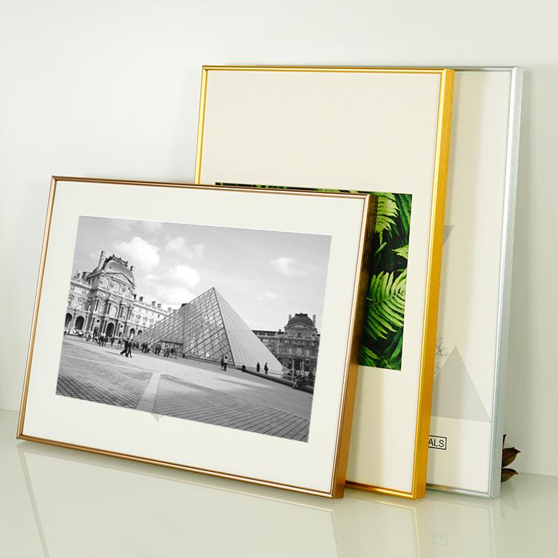 相框 A3 A4 アルミ合金 フレーム 壁掛け ポスター 写真立て 額縁 縦横置き可能 チタンゴールド ブラック