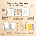 フォトフレーム ベビー 手形 足形 キット 3面 写真立て 長方形 手足型 記録 記念品 出産祝い 内祝い ギフト(x3)