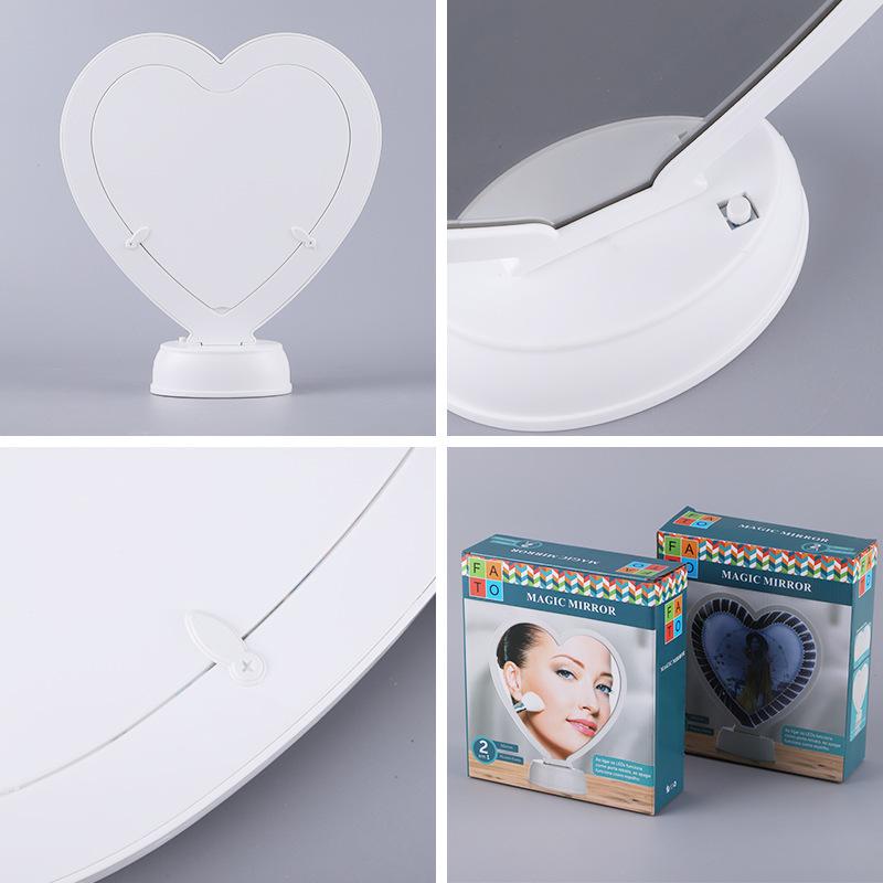 相框 ミラー 鏡 メイクアップ 卓上型 円形 ハート型 写真立て 現代風 シンプル イベント 誕生日 ギフト(x24)