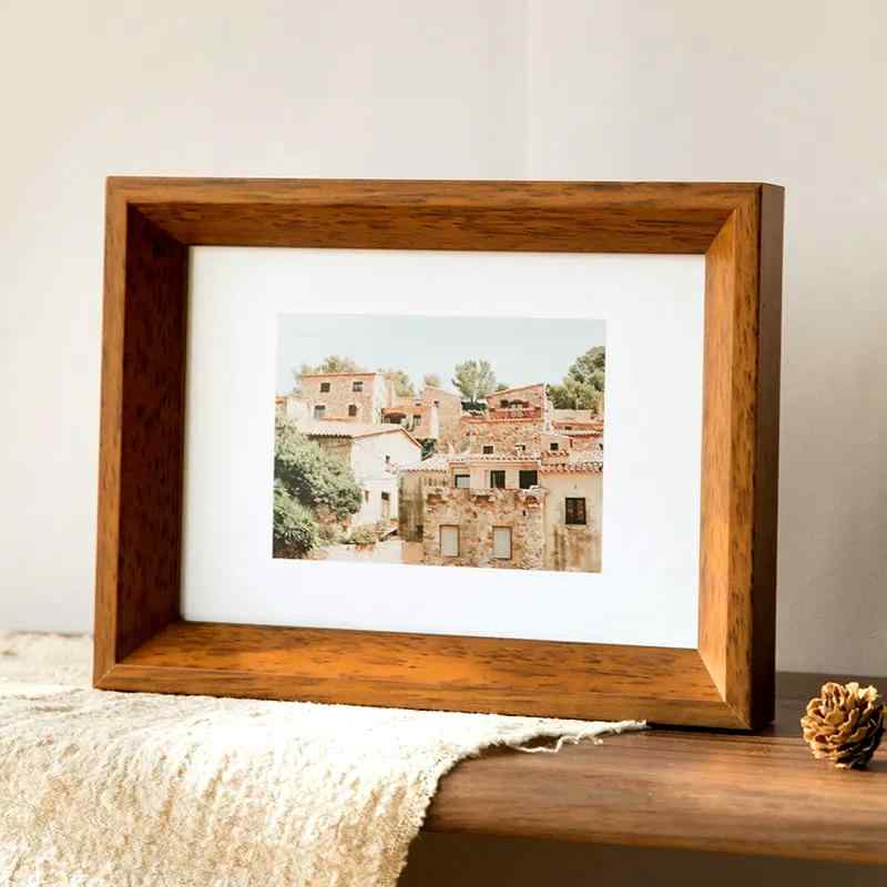 フォトフレーム 北欧スタイル 木製 写真立て 卓上 壁掛け シンプル モダン 6寸 7寸 8寸 10寸 A4判 胡桃色 黒 白 橡木色 原木色 レトログレー・素材: 実木・形状: 長方形・スタイル: 現代的・カテゴリ: 写真立て・内枠の色:...