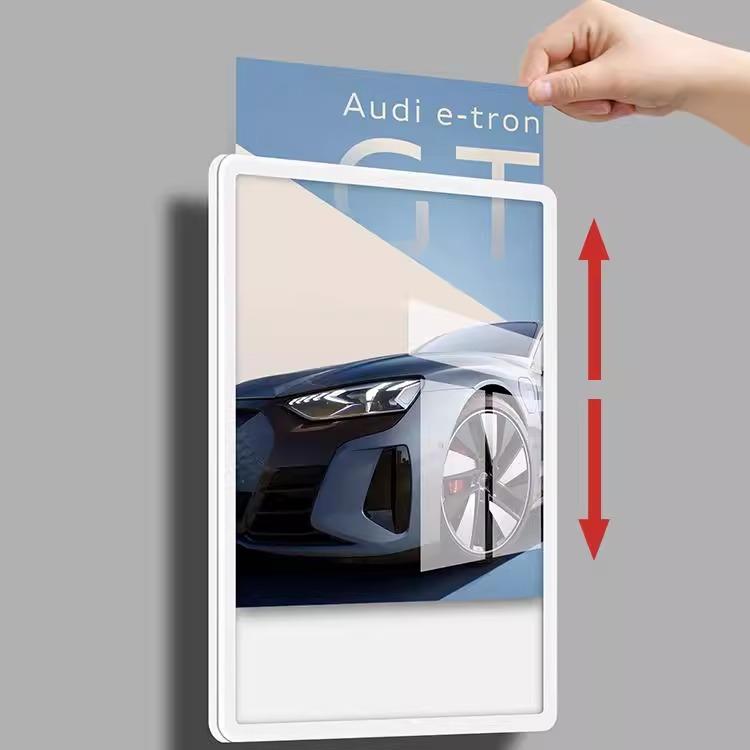 フォトフレーム ポスターフレーム 壁掛け 吊り下げ A2 ポスター 広告 ピクチャーフレーム PVC 長方形 ..