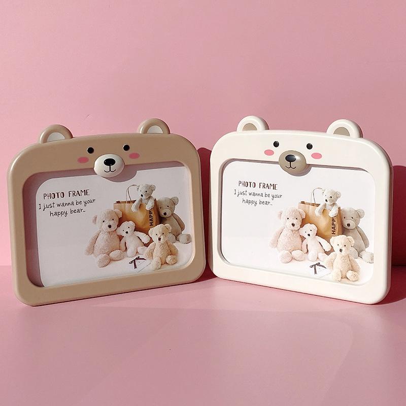 フォトフレーム 子供 ベビー 卓上 置き型 六寸 相架 写真立て ベージュ 淡い茶色 リビング 寝室 書斎