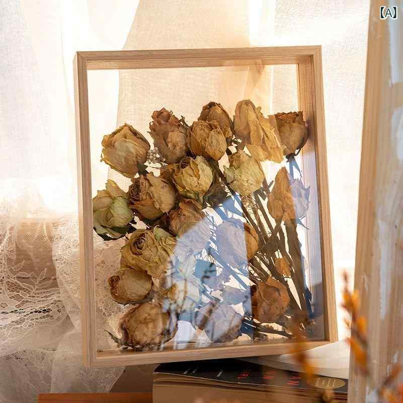 フォトフレーム 写真立て DIY 手作り プリザーブドフラワー 押し花 アレンジメント ディスプレイ 原木..