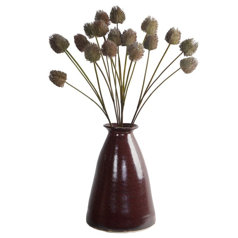 造花 秋色 アザミ ポンポン 配草 ドライフラワー風 撮影用小物 インテリア 褐色(x6)