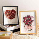 フォトフレーム DIY手作り ギフト プリザーブドフラワー保存ボックス バラ標本 長方形 卓上 壁掛け インテリア ブラック ホワイト ウッド