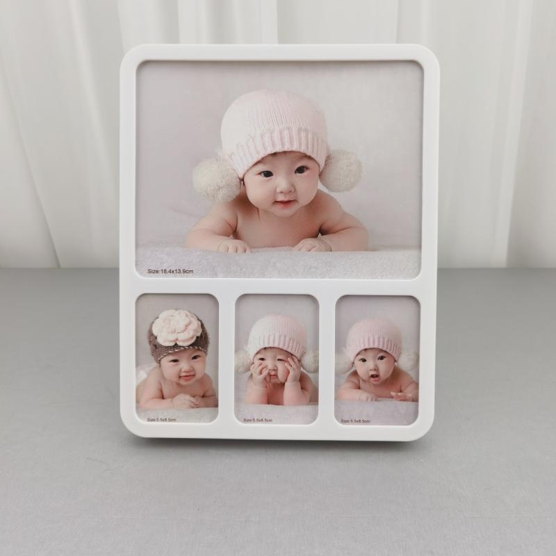 フォトフレーム 子供用 多孔 ABS樹脂製 成長記録 シンプル 複数枚 写真立て リビング ベッドルーム(x2)