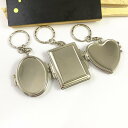 キーホルダー レディース メンズ 写真入れ付き ミニミラー付き 亜鉛合金製 フレーム 楕円形 長方形 円形 ハート型(x3)