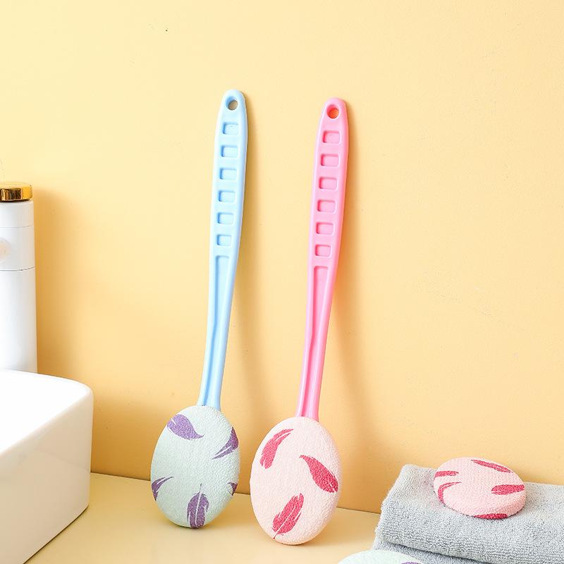 ボディブラシ 背中洗いブラシ ロングハンドル 柔らかい毛 垢すり 背中 垢落とし 強力 天藍色 ピンク