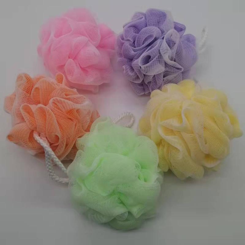 浴用ボール レディース メンズ 垢すり 泡立ち 色 沐浴 ボディウォッシュ ボール バスポンジ PE素材 イエロー パープル ブルー ブラック オレンジ(x10...