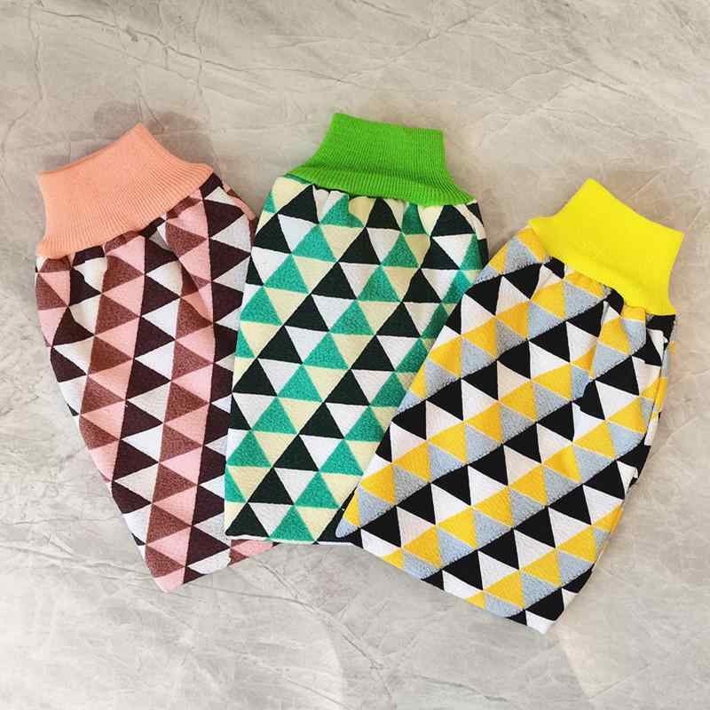 ボディタオル レディース メンズ 三角 花型 垢すり 粘着繊維 イエロー レッド グリーン 浴室 夜店(x5)