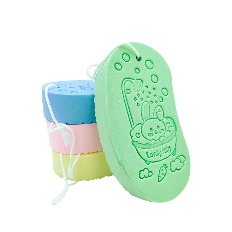 ベビー バスポンジ 赤ちゃん 搓澡 スポンジ 厚手 大判 子供用 背中洗い 海綿 垢すり グリーン ブルー ..