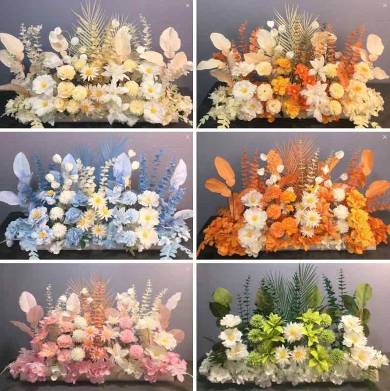 造花 ウェディング装飾 花材 アレンジメント ブーケ DIY 吊り下げ 天井装飾 壁掛け 舞台装飾 レッド オレンジ ピンク シャンパンカラー