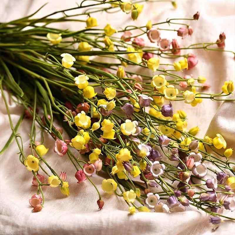 造花 スズラン プラスチック製 インテリア 飾り 結婚式 ブーケ パーツ 撮影道具 白 ピンク 紫 黄色