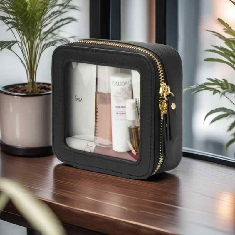 化粧ポーチ レディース メンズ 兼用 コンパクト 化粧品 収納 ポーチ 防水 旅行 洗面道具入れ 無地 透明 PVC 白 黒 ピンク 紫 グレー 春夏