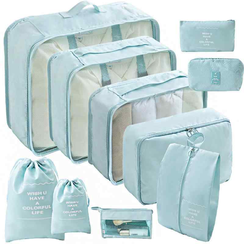 旅行用収納ポーチ 6点セット キューブ型 衣類収納ケース 下着収納袋 トラベルポーチ アレンジケース