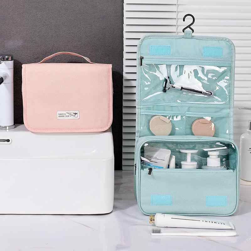 洗漱用品収納バッグ レディース 多機能 大容量 防水 旅行用 洗面用具入れ 手提げ ポリエステル製 グレー ブラック ピンク 紺色 ダークブラウン ライトブルー(x2)