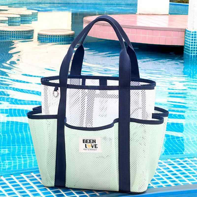 バッグ レディース 旅行用 大容量 軽量 メッシュ ビーチバッグ 水着 収納 温泉バッグ スパバッグ 普段使い 海