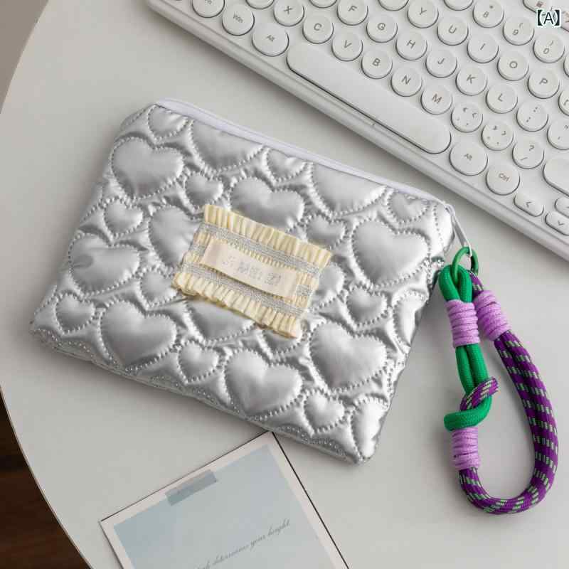 コスメポーチ レディース 大容量 防水 化粧ポーチ 軽量 撥水 収納 トラベルポーチ かわいい ストライプ ハート柄 菱形 替えポーチ付き