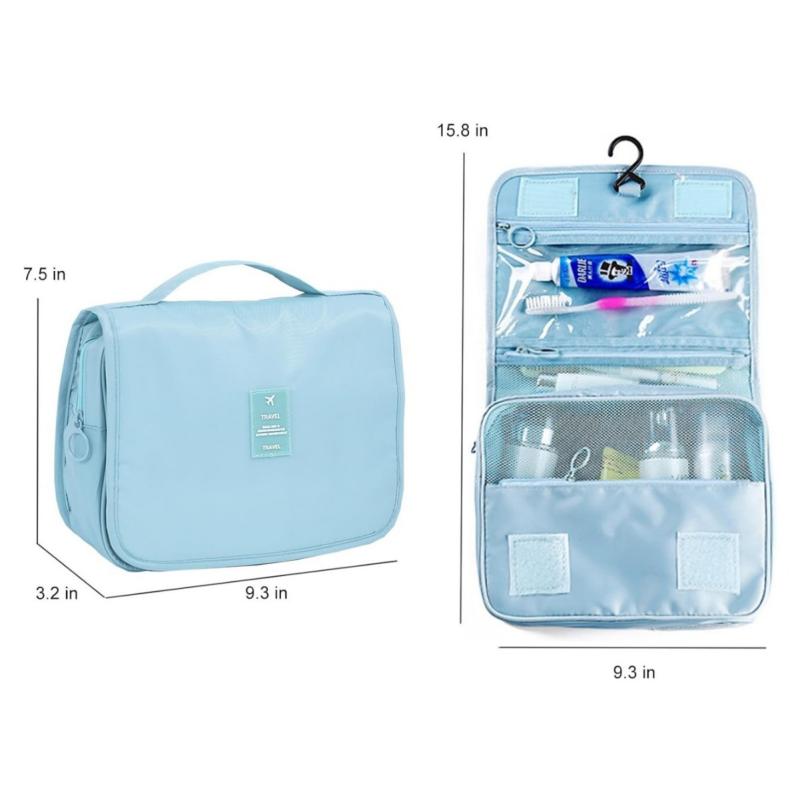 洗漱ポーチ 旅行用 レディース 大容量 フック付き 化粧ポーチ 吊り下げ 防水 撥水 ポリエステル ブラック ネイビー グレー ピンク ベージュ