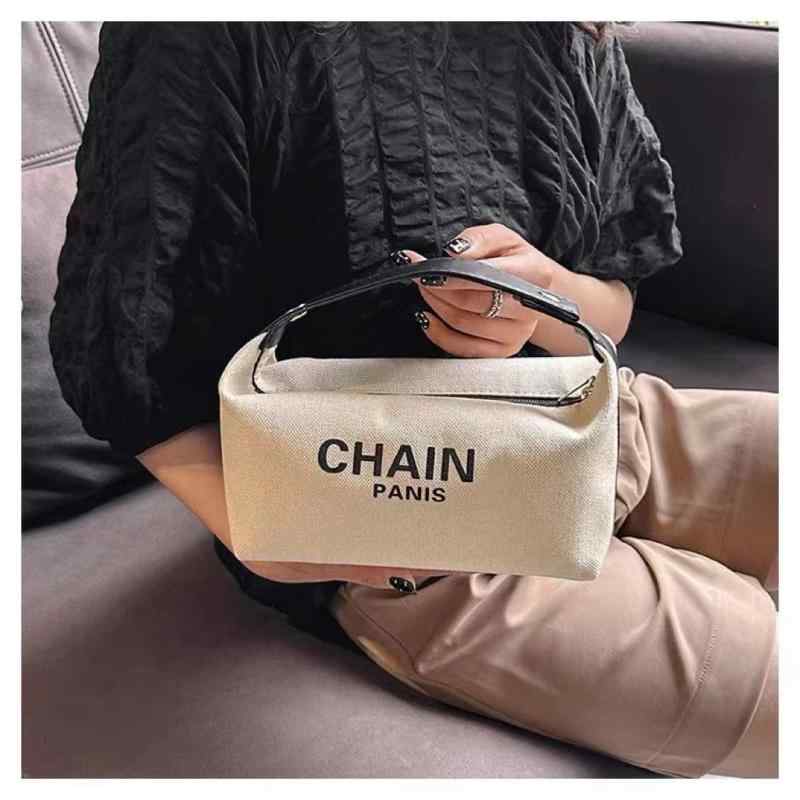 化粧ポーチ レディース 大容量 帆布 旅行用 手提げ 鞄 洗面用具 収納バッグ 白 黒