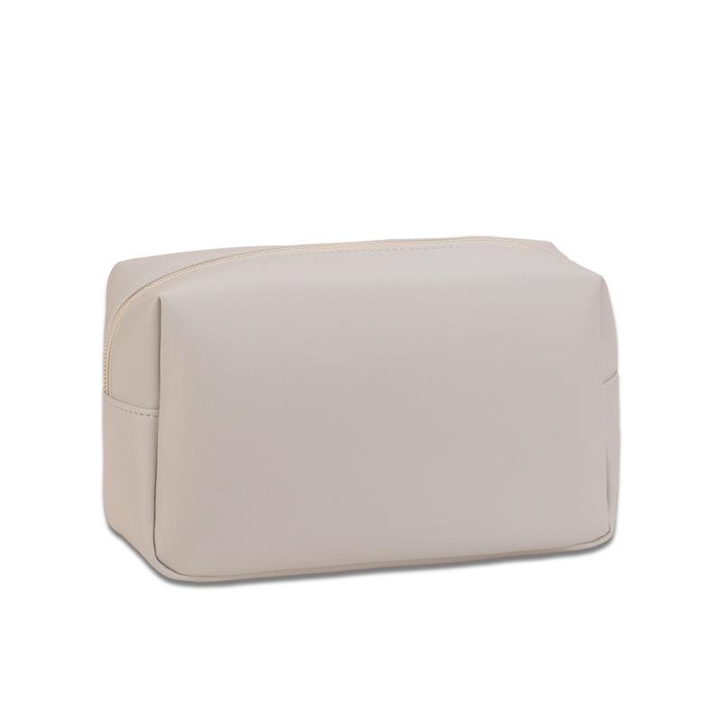 化粧ポーチ 旅行用 男女兼用 洗面用具 収納 多機能 無地 PVC 合成皮革 ピンク ベージュ ブルー グレー(x3)