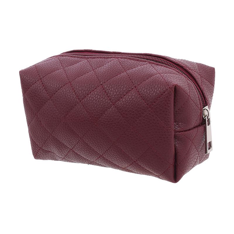 化粧ポーチ レディース レザー 防水 トラベルポーチ スクエア型 無地 チョコレート色 ブラック 酒红色 ピンク系 紫色 コーヒー PUレザー