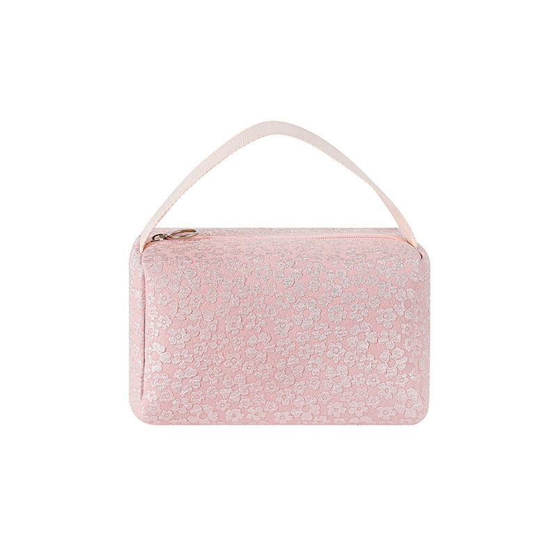 化粧ポーチ レディース 大容量 携帯用 トラベルポーチ 旅行用 洗面用具収納 メイクポーチ コスメポーチ 桜柄 ピンク系 白 紫 水色 黒