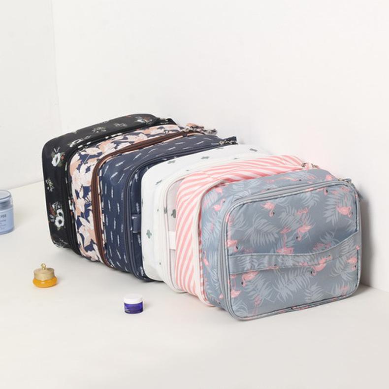 化粧ポーチ レディース 旅行用 洗面用具 収納 立体 コスメポーチ ピンク系 ベージュ 軽量 撥水 大容量 機能的(x2)