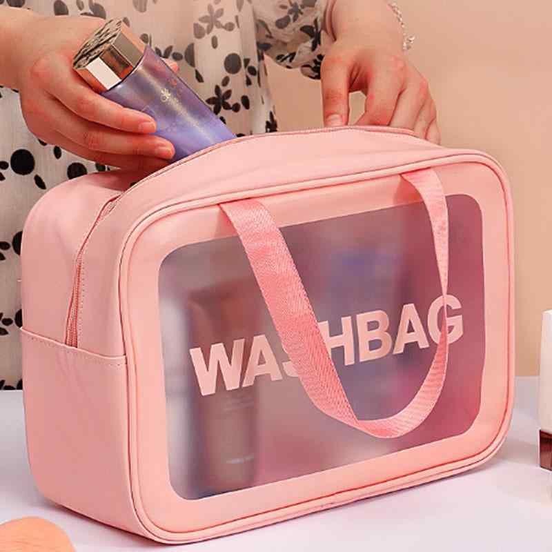 化粧ポーチ レディース 大容量 防水 旅行 洗面用品 収納バッグ 立方体式 PU メイクポーチ 厚手 ピンク系 ブラック ホワイト